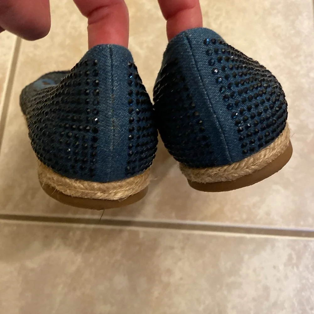 INC international concept rhinestone Navy flat loafers - Picture 4 of 8